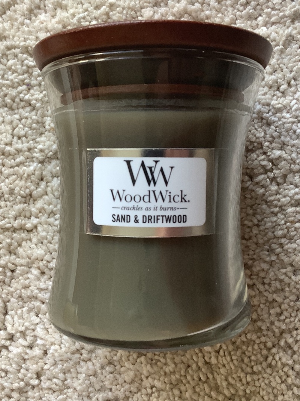 Woodwick sand And Driftwood Crackle Candle